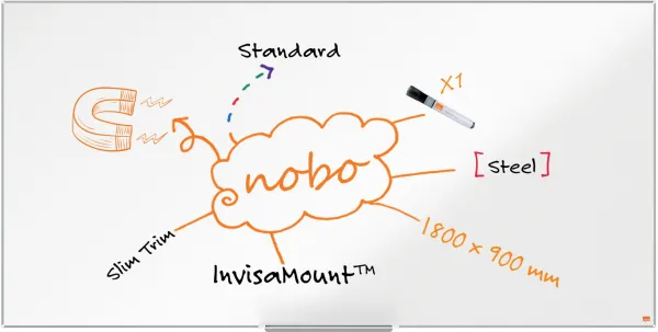 Nobo Impression Pro Stål-whiteboard 180x90cm vit